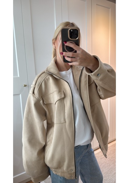 Süet Bomber Ceket -Taş fırsatları