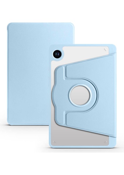 Galaxy Tab A9 Kılıf Uyumlu Aden Termik Kalem Bölmeli Dönebilen Standlı Kılıf-Mavi