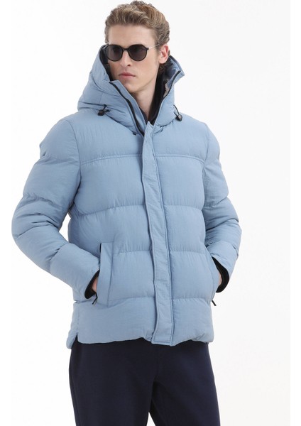 Mavi Regular Fit Kapüşonlu Casual Dokuma Mont