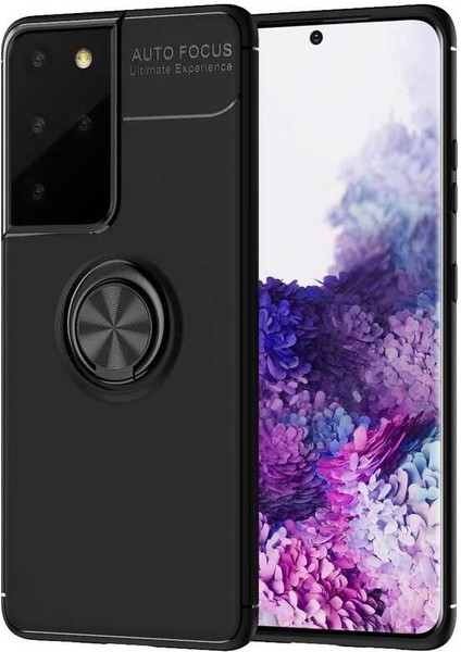 Galaxy S21 Ultra Kılıf Aden Ravel Silikon Kapak-Siyah