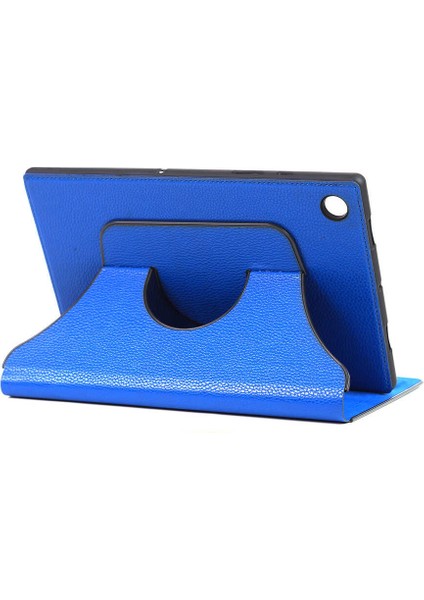 Lenovo Tab M8 Uyumlu Aden Fest Dönebilen Standlı Kılıf-Mavi