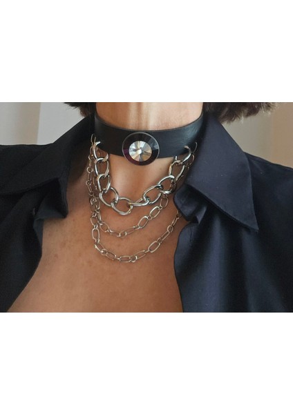 Hakiki Deri Siyah Choker Kolye fiyatları