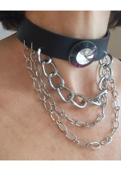 Hakiki Deri Siyah Choker Kolye fırsatları