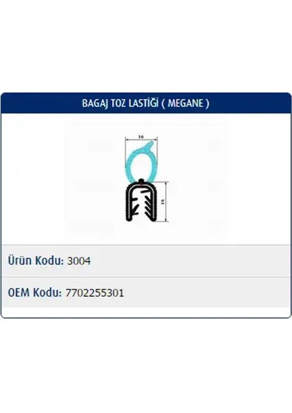 M3004 Bagaj Kapak Fiili 7702255301