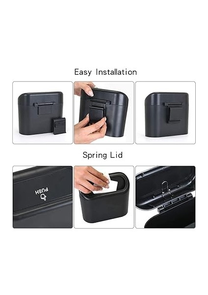 Concept Oto Çöp Kutusu Siyah Portatif Araç Içi Taşınabilir Kapaklı Organizer Aksesuar Araba Çöp Konanası Taşınabilir Araç Çöp Kutusu, Enan, Mutfak, Oturma Odası, Iç Mekan, Çöp Parası Için Kullanılabilir, Luti Concept modelleri
