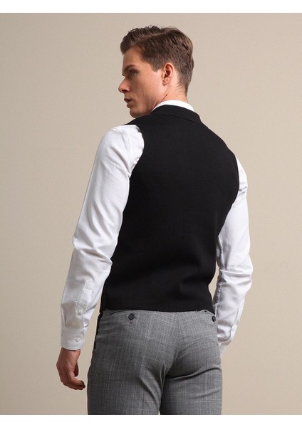 Siyah Regular Fit Casual Örme Triko Yelek fırsatları