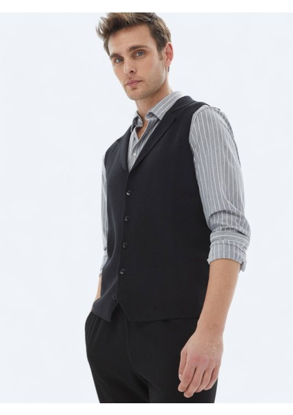 Siyah Regular Fit Casual Örme Triko Yelek indirimleri