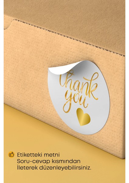 Thank You Yazılı Sticker Paketleme Kargo Ambalaj Etiketi - 4X4CM 70 Adet fiyatları