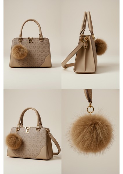 V-Style Ponponlu Omuz Çantası modelleri