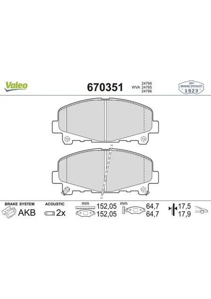 670351 On Fren Balatasi 45022TL0G50 45022TL0G51