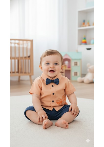 Erkek Bebek Erkek Çocuk 9-24 Ay Papyonlu Gömlek Takım