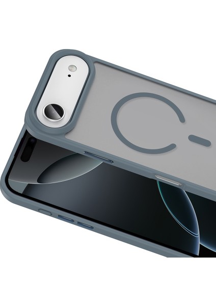 iPhone 17 Air Kılıf M-Safe Şarj Özellikli Mat Arka Yüzey Tstk Sio Kapak - Lacivert