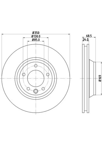 8DD355128071 Fren Diski On Sag 7L6615302E 7L6615302K 7L8615302