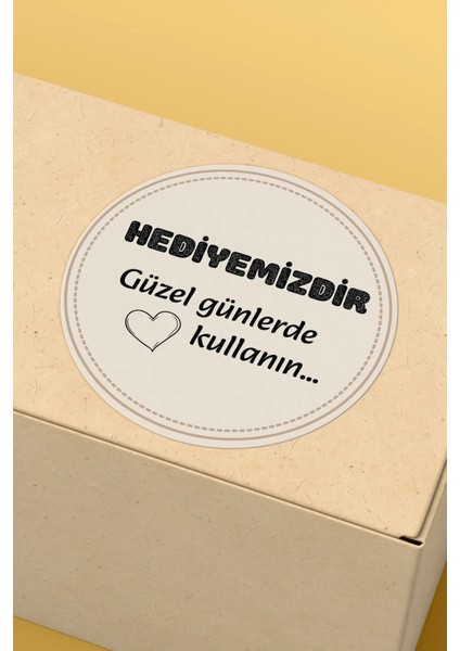 Hediyemizdir Yazılı Sticker Paketleme Kargo Ambalaj Etiketi - 4X4CM 70 Adet indirimleri