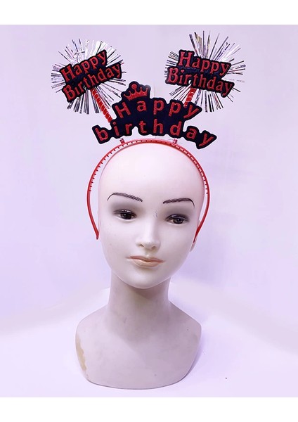 Happy Birthday Neon Kırmızı Doğum Günü Tacı