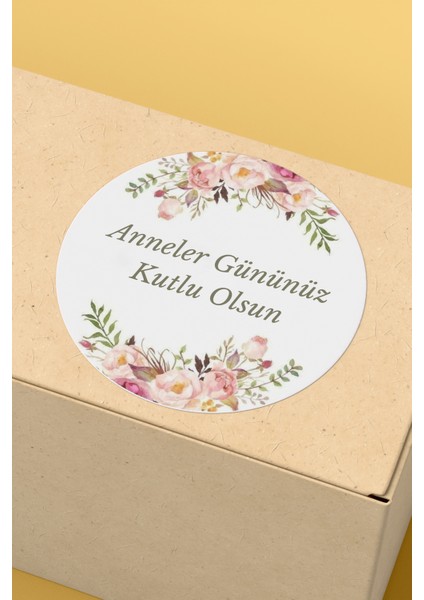 Anneler Gününüz Kutlu Olsun Yazılı Sticker Paketleme Kargo Ambalaj Etiketi - 4X4CM 70 Adet