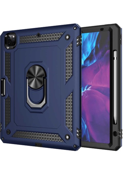 iPad Pro 12.9 2020 (4.nesil) - Uyumlu Uyumlu Aden Tablet Vega Kapak-Mavi