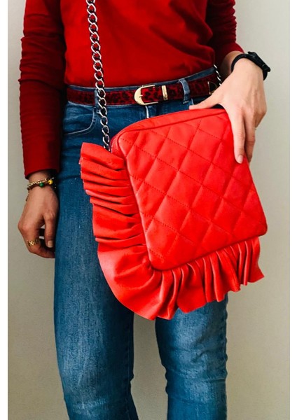 Narçiçeği Fırfırlı Hakiki Deri Çanta indirimleri