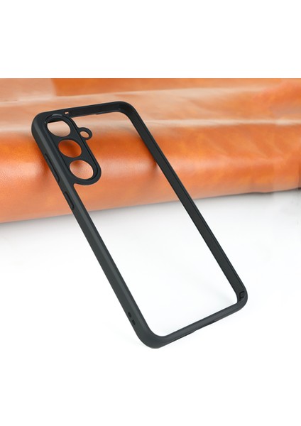 Galaxy S25 Fe Kılıf Kamera Korumalı Şeffaf Arka Yüzey Tstk New Roll Kapak - Siyah