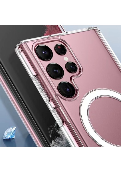 Galaxy S23 Ultra Kılıf Aden Tacsafe Wireless Kapak-Renksiz fırsatları