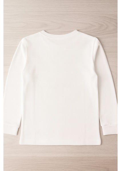 Atatürk Portre Baskılı Beyaz Çocuk Uzun Kollu Tişört | %100 Pamuk | 6-12 Yaş modelleri