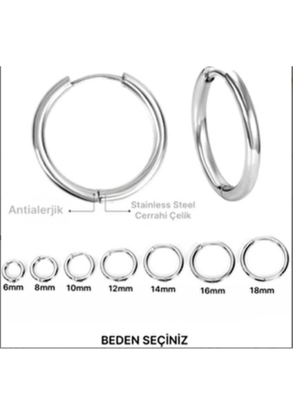 316L Paslanmaz Kararmaz Cerrahi Çelik Unisex Halka Küpe fiyatları