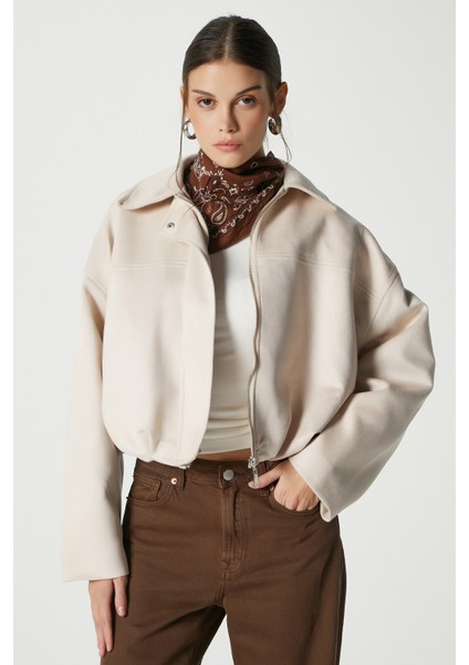 Kadın Rodney Süet Etkili Taş Bomber Ceket