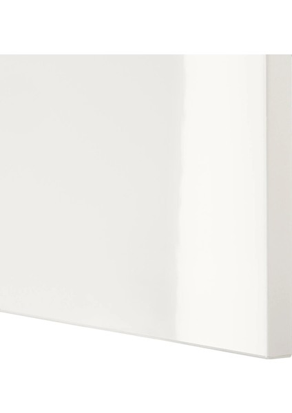 Besta Dolap Kombinasyonu Ağartılmış Meşe Görünümlü Parlak Cila Beyaz 180 x 42 x 65 cm Selsviken indirimleri