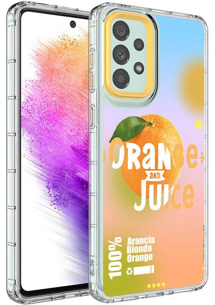 Galaxy A23 Kılıf Kamera Korumalı Renkli Desenli Sert Silikon Aden Korn Kapak-No3