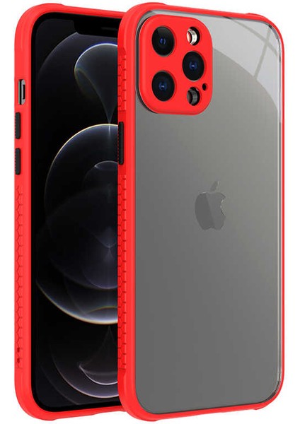 iPhone 12 Pro Max Uyumlu ​​aden Kaff Kapak-Kırmızı