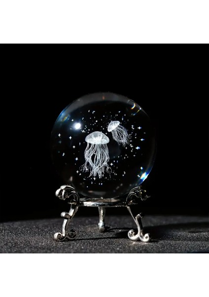Metal Ayaklı Deniz Anası Tasarımlı 3D Cam Küre 6cm fiyatları