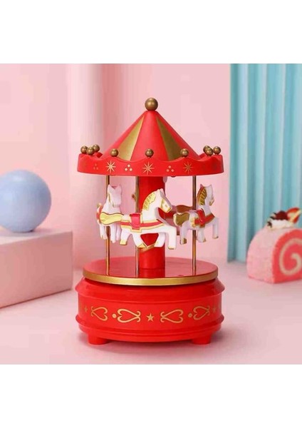Dekoratif Atlı Karınca Müzik Kutusu Kırmızı