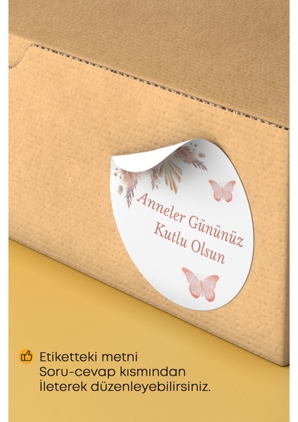Anneler Gününüz Kutlu Olsun Yazılı Sticker Paketleme Kargo Ambalaj Etiketi - 4X4CM 70 Adet indirimleri