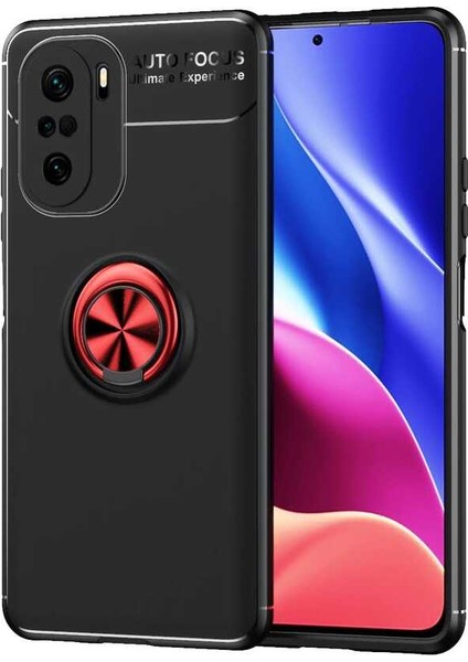 Xiaomi Poco F3 Kılıf Aden Ravel Silikon Kapak-Siyah-Kırmızı