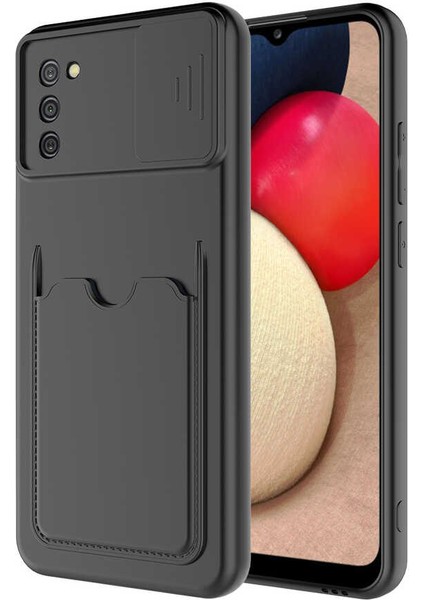 Galaxy A02S Kılıf ​aden Kartix Kapak-Siyah