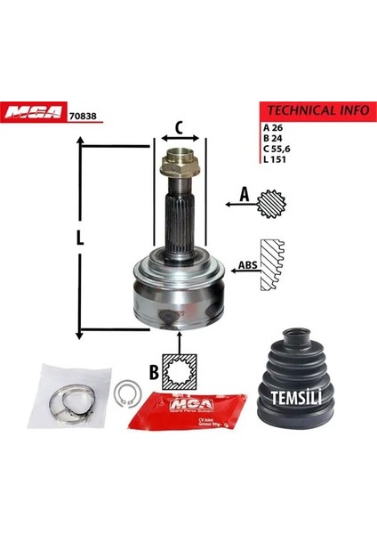 70838 Dis Aks Kafasi