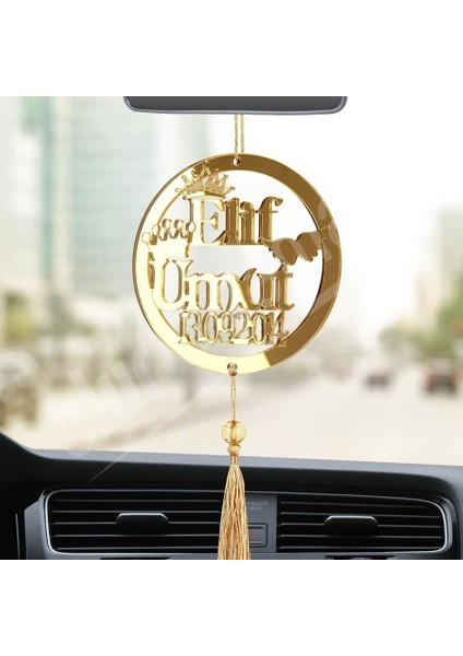 Kişiye Özel Tarihli Pleksi Araba Dikiz Aynası Süsü