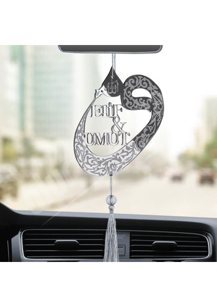 Kişiye Özel Vav Figürlü Pleksi Araba Dikiz Aynası Süsü