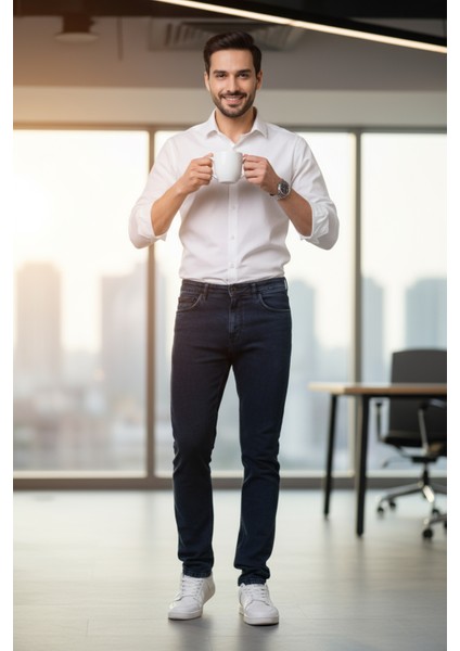 Likralı Lacivert Normal Bel Boru Paça Erkek Kot Pantolon Erkek Pantolon Lacivert Erkek Kot Pantolon fiyatları