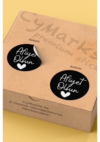 Afiyet Olsun Yazılı Sticker Restoran Gıda Paketleme Kargo Ambalaj Etiketi - 4X4CM 70 Adet fiyatları