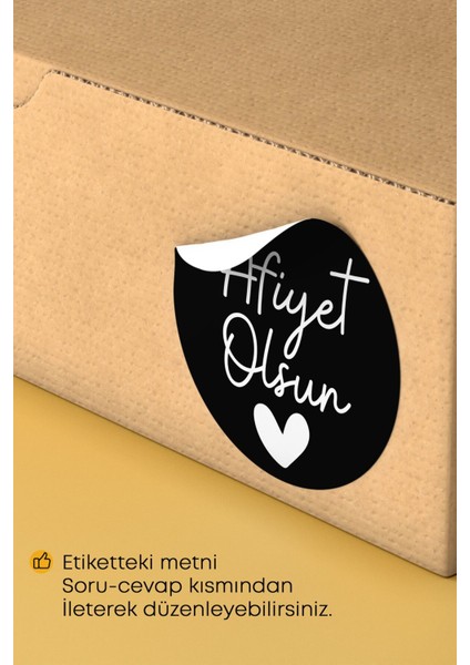 Afiyet Olsun Yazılı Sticker Restoran Gıda Paketleme Kargo Ambalaj Etiketi - 4X4CM 70 Adet modelleri