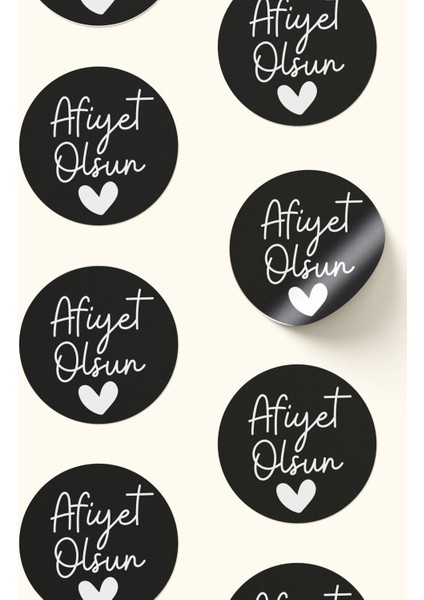 Afiyet Olsun Yazılı Sticker Restoran Gıda Paketleme Kargo Ambalaj Etiketi - 4X4CM 70 Adet fırsatları
