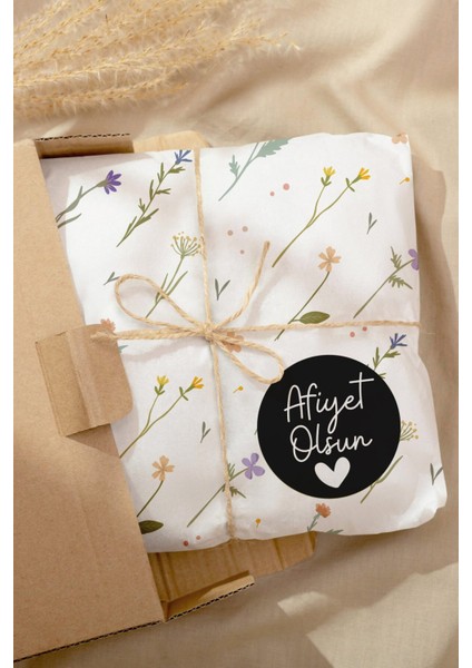 Afiyet Olsun Yazılı Sticker Restoran Gıda Paketleme Kargo Ambalaj Etiketi - 4X4CM 70 Adet indirimleri