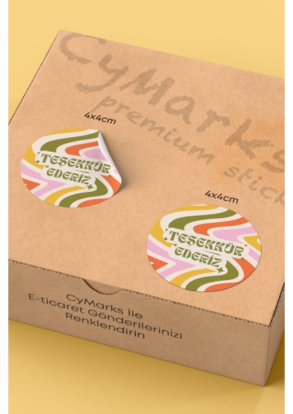 Kadın Girişimci Paketleme Ambalaj Kargo Ürün Etiketi Yapışkanlı Sticker - 4X4CM 70 Adet fiyatları