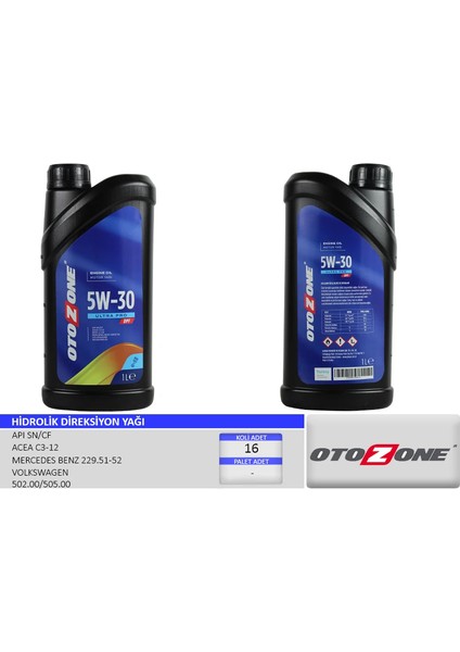 MOTOR YAĞI 5W30 1 LT ULTRA PRO PARTİKÜLLÜ-DPF TAM SENTETİK API SN/CF 5W30 93165554 7711943759 (16 ADET)