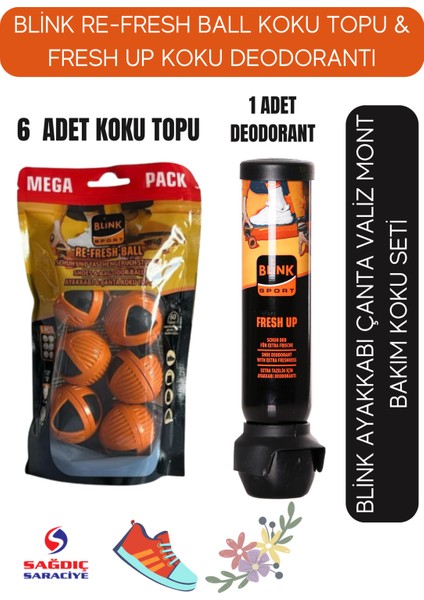Blinksport Ayakkabı Çanta Koku Giderici Deodorant Sprey & Koku Topu Set SAGDIC0224