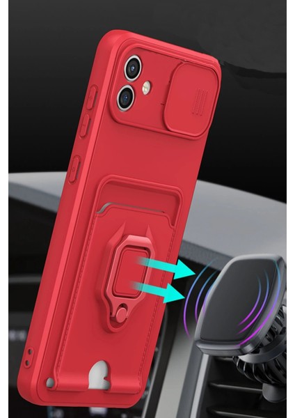 Samsung Galaxy A05 Kılıf Zuma Kartvizitli Yüzüklü Silikon - Pembe - NHR1762-9405 fiyatları