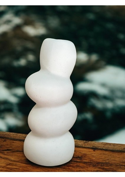 Bohem Tarzı Dekoratif Vazo, Beyaz Renk Yüksek Kaliteli Malzeme El Yapımı Yığılan Taş Vazo, Hediyelik Dekoratif Bohem Vazo, Ev Dekoru, Masa Dekoru, Anneler Günü, Öğretmenler Günü