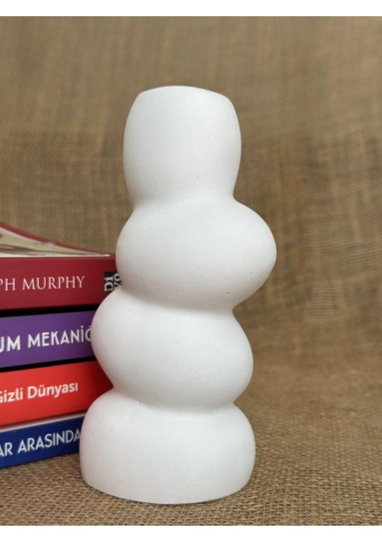 Bohem Tarzı Dekoratif Vazo, Beyaz Renk Yüksek Kaliteli Malzeme El Yapımı Yığılan Taş Vazo, Hediyelik Dekoratif Bohem Vazo, Ev Dekoru, Masa Dekoru, Anneler Günü, Öğretmenler Günü