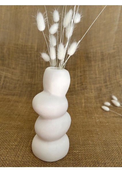 Bohem Tarzı Dekoratif Vazo, Beyaz Renk Yüksek Kaliteli Malzeme El Yapımı Yığılan Taş Vazo, Hediyelik Dekoratif Bohem Vazo, Ev Dekoru, Masa Dekoru, Anneler Günü, Öğretmenler Günü